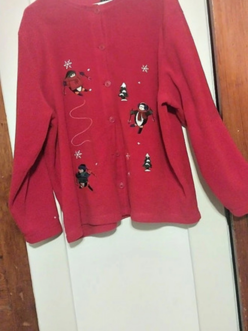 C.B. Sport Holiday Cardigan Embroidered in Red Size 3XL